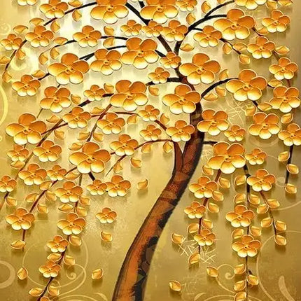 Modern Golden Fortune Money Trees Prints Canvas Wall Art Simple Landscape Poster for Living Room Home Office Decor