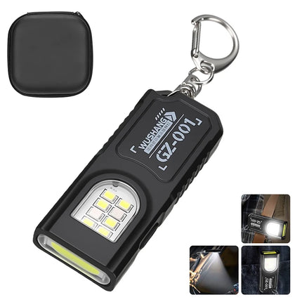 Mini COB LED Keychain Flashlight USB Rechargeable Torch with Magnetic Portable Powerful Working Light Outdoor Emergency Light