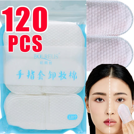 120PCS Makeup Removal Cotton Pads Hand-insert Disposable Makeup Accessories Remover Practical Face Soft U-shaped Remover Paper