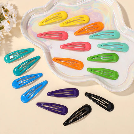 50Pcs Random color waterdrop hair bb clips for girls bangs basic simple alloy hairpins kids hair accessories