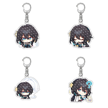 Honkai: Star Rail Anime Figure Acrylic Keychain Dan Heng Feixiao Firefly Model Plate 4pc/set Keyring Game Fans Gift