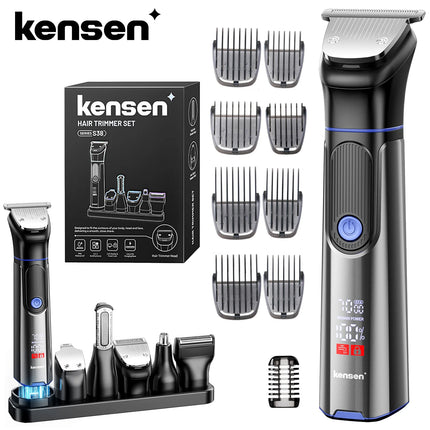 Kensen S38 Electric Hair Trimmer for Men 6 in 1 Body Hair Shaver Nose Beard Trimmer IPX6 Waterproof Hair Cutting Machine Barber