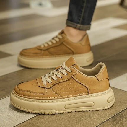 2026 Men's Casual Leather Sports Shoes B22 Cross-Laced Design High-End Feel Comfortable Breathable for Summer Season