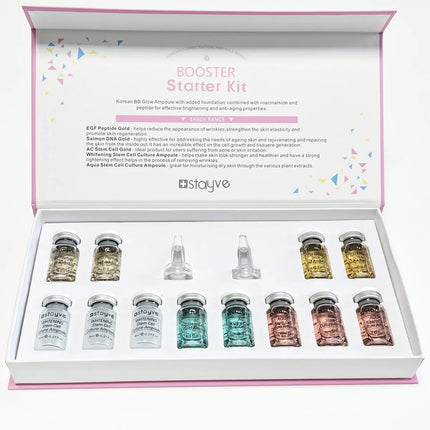 Stayve BB Cream Glow Beginner Starter Kit Whitening Liquid Foundation Acne Hyaluronic Acid Serum Facial Skin Care Beauty