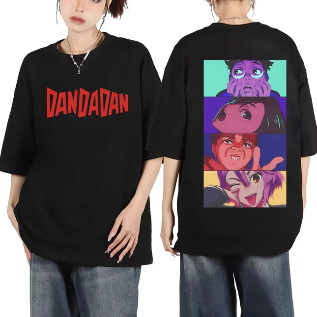 Japanese Funny Anime Dandadan T-shirt Men Women Clothing Cartoon Short Sleeve Tops High Quality Cotton Oversized Tees for Fans