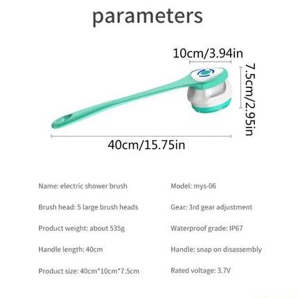 D0AB Electric Bath Brush Body SPA Massage Shower Brush Exfoliate Skin Care Rechargeable Cleaning Brush Gift for Men Woman