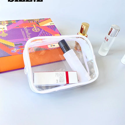 20Custom Waterproof Storage Bag Portable Cosmetic Pvc Bag  Handbag Toiletry Bag Minimalist Transparent Makeup Bag Travel Washbag
