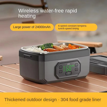 USB Rechargeable Portable Electric Lunch Box Large Capacity Wireless Heating Water- for Students Office Workers Household