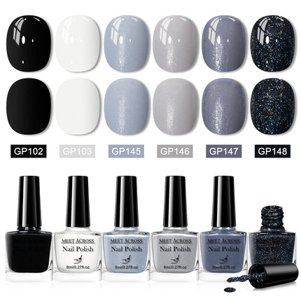6pcs/set 8ml Water-Based Nail Polish Long Lasting Quick Drying No Lamp Cure Nail Supplies Vernis for Nails Manicure