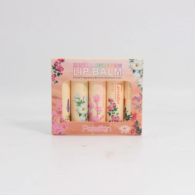 5pcs Lip Balm Set Rose Chrysanthemum Fragrance Moisturizing Lip Mask Lip Care Autumn and Winter Moisturizing Lips Hydrating