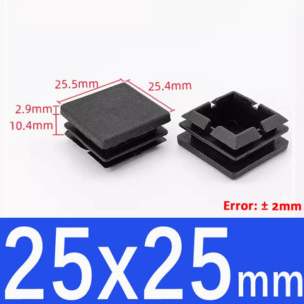 15x15mm-50x100mm Black Blanking End Caps Furniture Leg Tube Pipe Insert Plugs Rectangle/Square Dust Stopper