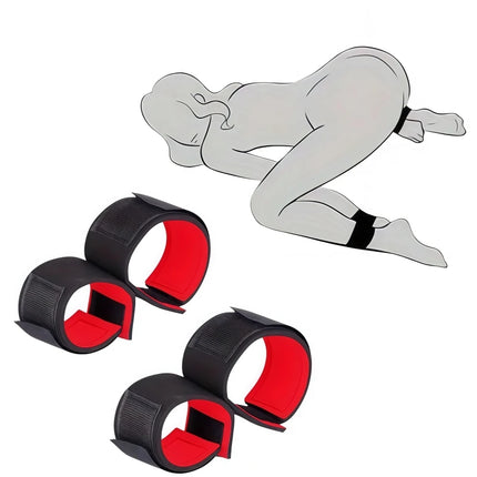 Adjustable Leg Spreader Restraint Set Soft Padded Wrist Ankle Cuffs Comfort Kit for Couples Adult Bedroom Games
