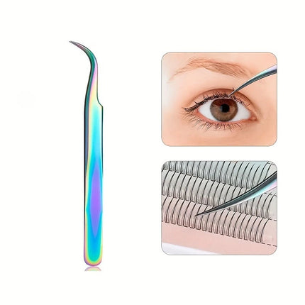 Precision Stainless Steel Eyelash Tweezers for Eyelash Extensions Nail Stickers And Rhinestones Straight Curved And Pointed