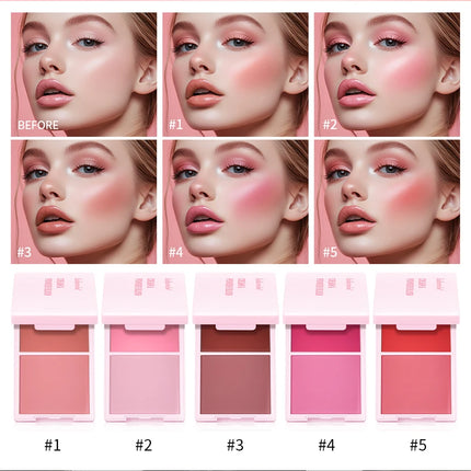 2IN1 Creme & Powder Blush Matte Natural Blush Eye Makeup Palette Long Lasting High Color Rendering Bright Pinky Patrick Ta Blush
