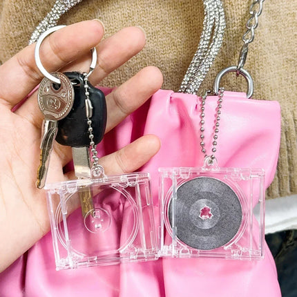 1/30Pcs Blank Album Mini CD Case Keychain DIY Peripheral Commemorative Keyring for Car Backpack Key Pendant Hanging Decoration