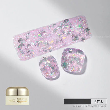 Pretty Colorful Glitter Nail Polish Reflective Candy Color Nail Varnish Semi Permanent UV Polish Nails Art Manicure Jelly Glue