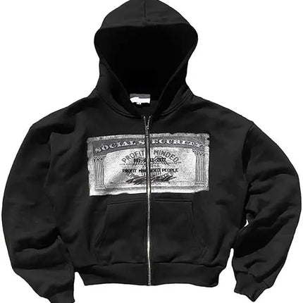 Vintage MMA Elite Men's New Zipper HoodieY2K Best Selling Harajuku Hip Hop Skull Letter Graphics Extra Large Couple Street Wear