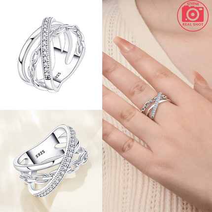 Original Romantic Heart-shaped White Zircon Shell Bowknot Rings 925 Sterling Silver  Women Jewelry Valentine's Day Birthday Gift