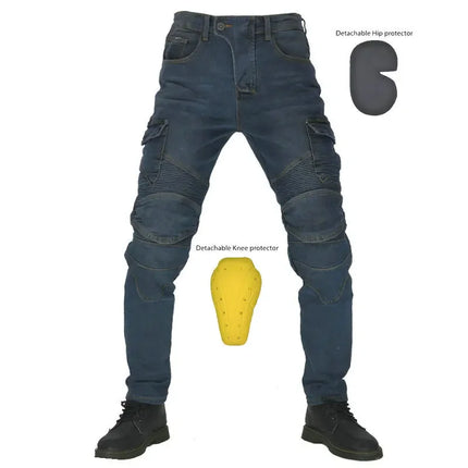 2025 Motorcycle Jeans Cargo Pants with Knee Guards for Street Bike Fashion Pants Men's Clothingcargo Y2k Camo Pants for Men