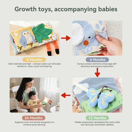 Soft Baby Sensory Toy Cloth Book Tissue Box Security Blanket Plush Cube Crinkle Sounds Mirror Fine Motor Skills 9 Styles Toys