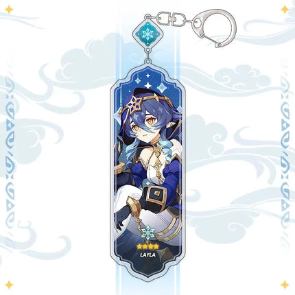 Anime Keychain Linnea Flins Durin Mualani Furina Arlecchin Key Chain Accessories Genshin Impact Cute Bag Pendant Key Ring Gift