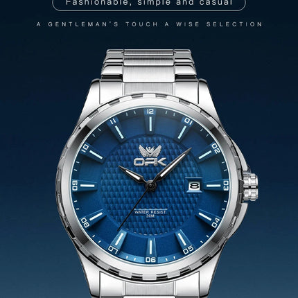 OPK Brand Men's Wristwatch Calendar Display Stainless Steel 6037