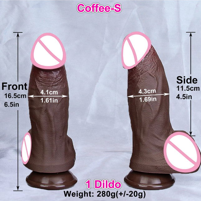 4 Sizes Realistic Veins Soft Silicone Dildo 2 Colors Penis Male Genitals Vaginal Masturbation Suction Cup Dick Woman Anal Sex Toy