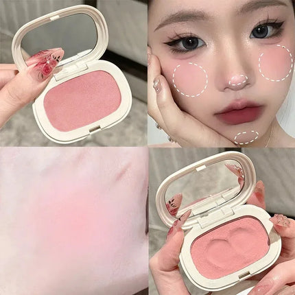 Single Color Blush Silky Texture High Color No Powder Feeling Low Saturation Long-lasting Natural Matte Blush Cream Face Makeup