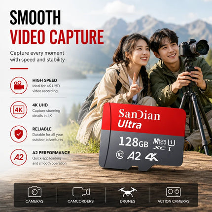 128GB Premium Class 10 Smart Micro TF SD Card 256GB High Speed Flash Memory Card For Phone Camera Laptop PC