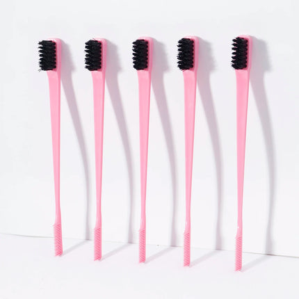 5PCS Edge Control Hair Brushes – Multiple Colors, Professional Salon Styling Tool for Real Hair Wigs