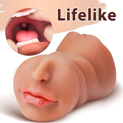3-in-1 Artificial Vagina Anal Mouth Male Masturbator Blowjob Sucking Masturbation Cup Deep Throat Sex Toys for Men Pocket Pussy