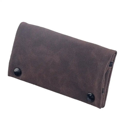 (Ce14)Frosted Leather Hand Cigarette Bag Foldable Storage Bag Handmade Tobacco Lighter Pouch Tobacco Moisturizing Bag