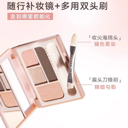 Judydoll 4 Colors Eyeshadow Palette Blush Eyeliner Eye Shadow Highlight Contour Palette Silkworm Plate Face Brighten Makeup