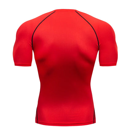 Compression T Shirt Men Summer Sportswear Running T-shirt Elastic Quick Dry Sport Tops Tee Athletic Gym Workout Shirts Men