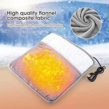 Deluxe USB Foot Warming Pad - Soft Plush & Machine Washable Heater for Complete Foot Coverage, Enhanced Sleep & Cozy Comfort