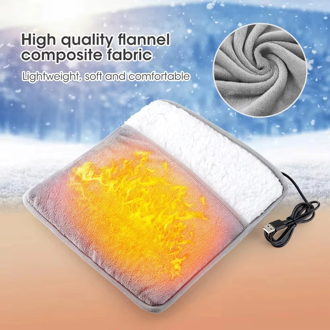 Deluxe USB Foot Warming Pad - Soft Plush & Machine Washable Heater for Complete Foot Coverage, Enhanced Sleep & Cozy Comfort