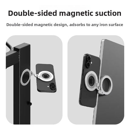 Aluminum alloy Magnetic Ring Phone Holder Ultra-thin strong magnetic N52 portable adjustable double-sided magnetic Phone Holder