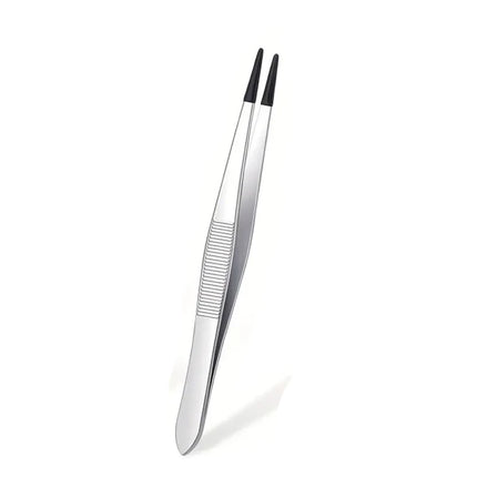 1/4 Pcs Tweezers With Rubber Tips Tweezers Rubber PVC Silicone Coated Non Marring Flat Tip Bent Tip Tweezers Tipped Tweezers