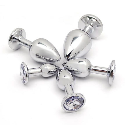 5 Size butt plug Metal anal plug Jewelry base beginner to expert G-point massage dildos adult women toys adult men toys