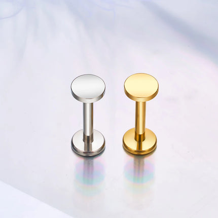 ASTM F136 Titanium Circle Dot Flat Disc Stud Earring 16G Round Disc Cartilage Helix Tragus Earlobe Nose Stud Jewelry
