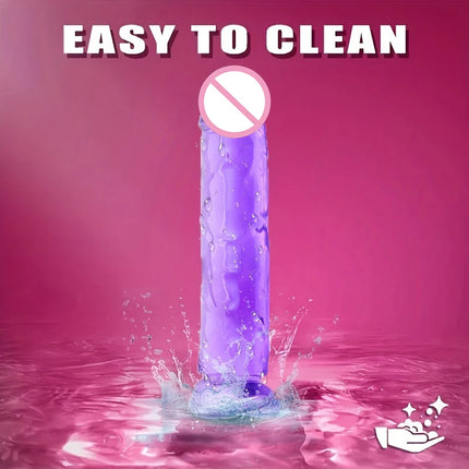 1PCS Unisex Soft Silicone Anal Plug with Strong Suction Cup Hands-Free G Spot Simulation Silicone Dildo for Adult Entertainment