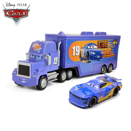 Pixar Cars Lightning McQueen Mack Uncle Truck Black Storm Jackson Cruz Set Metal Diecast Model Toy Kids Christmas Gift