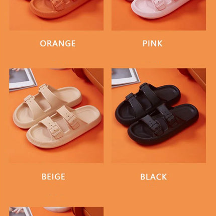 Fashion Buckle Thick Platform Slippers Women Home Soft Sole eva Cloud Slides Sandals Woman 2025 Summer Non Slip Beach Flip Flops