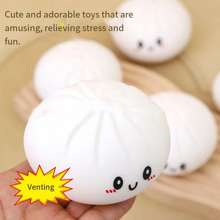 Giant Dumpling Squeeze Toy for Anxiety Relief Soft Steamed Stuffed Bun Simulation Food Fidget Decompression Dough Toy
