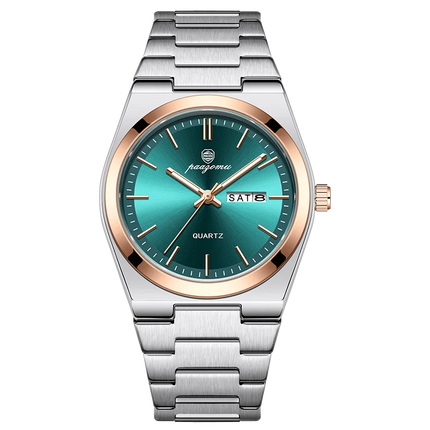 PAAZOMU Luxury Sport Quartz Man Wristwatch Waterproof Luminous Date Week Men Watches Stainless Steel Men's Watch Male Watch+box