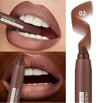 6 colors of matte crayon lipstick, long-lasting and waterproof, full effect, create perfect lip makeup