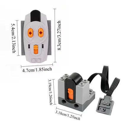 Power Functions Building Kit Motor Servo Set with Battery Box Remote Control for DIY Technical Train Model Compatible Bricks