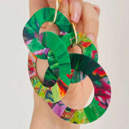 Original Design Handmade Custom Silk Earrings Exaggerated Large Hoops Fashionable Minimalist Women's Large Loop Earrings