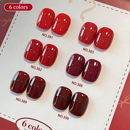 New Year Red Nail Polish Gel 2026 New Autumn/Winter Set, Cherry Wine Red, Makes Skin Look Brighter, Salon Specific