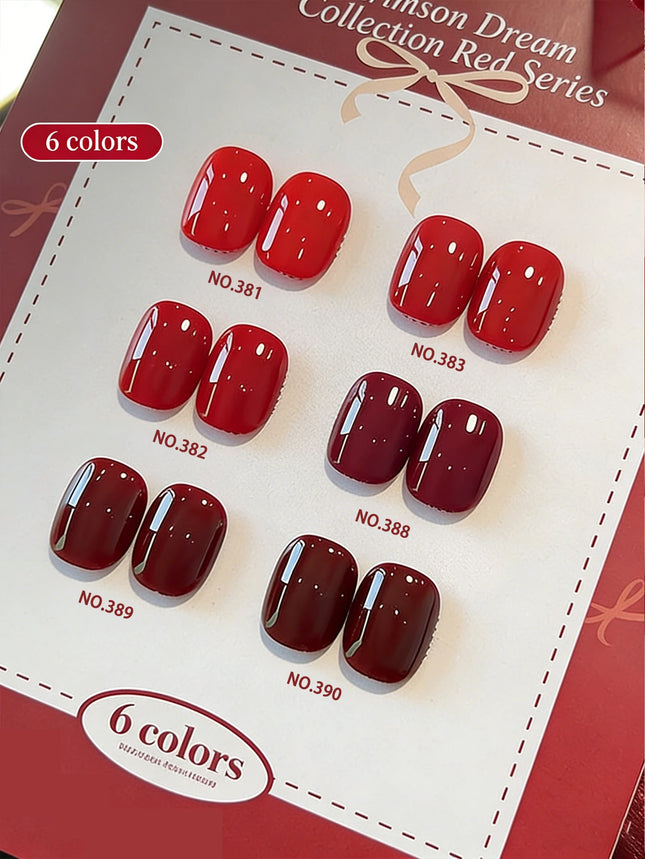New Year Red Nail Polish Gel 2026 New Autumn/Winter Set, Cherry Wine Red, Makes Skin Look Brighter, Salon Specific